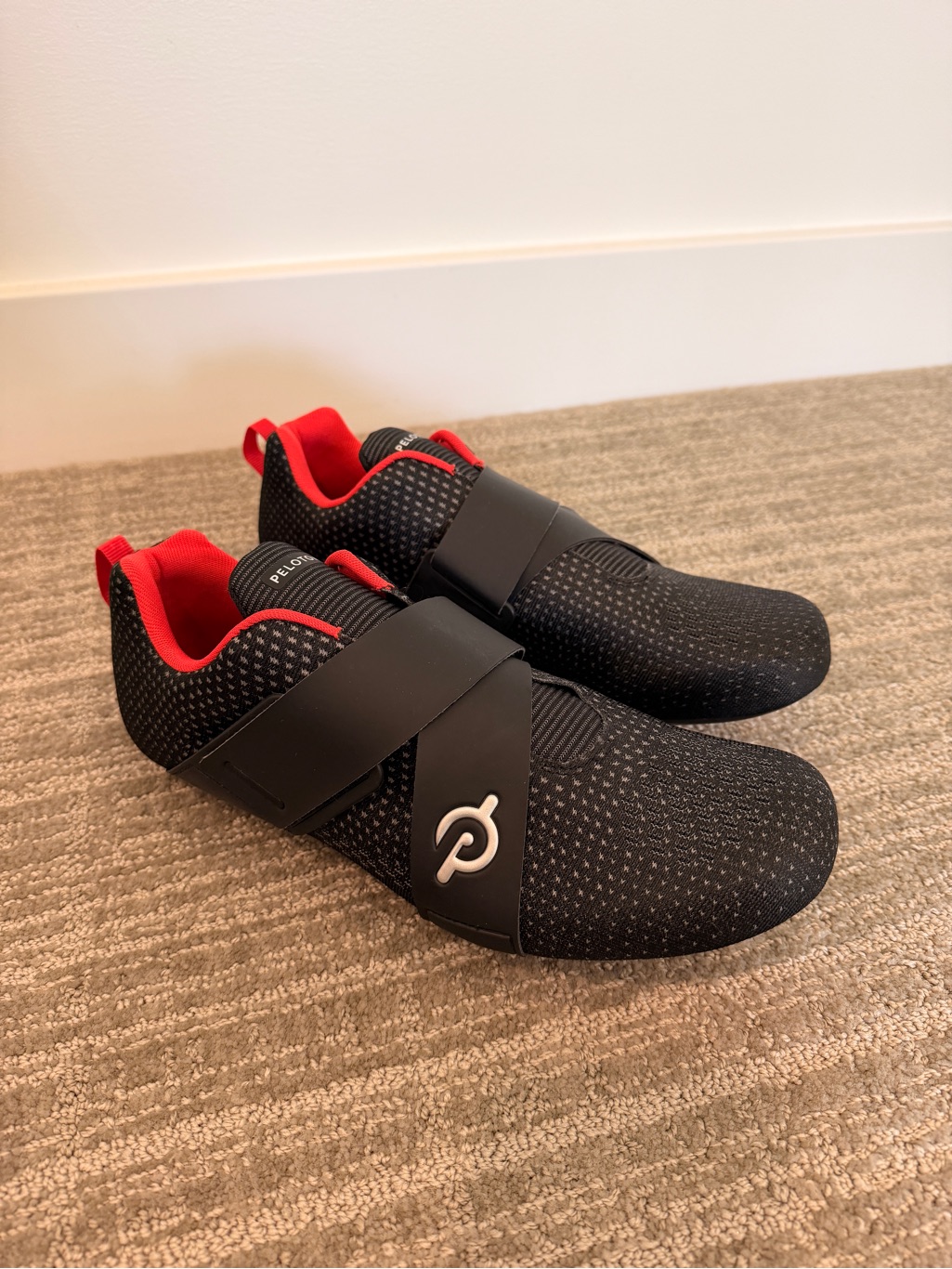 Peloton Men's Black Training Shoes With Red Interior